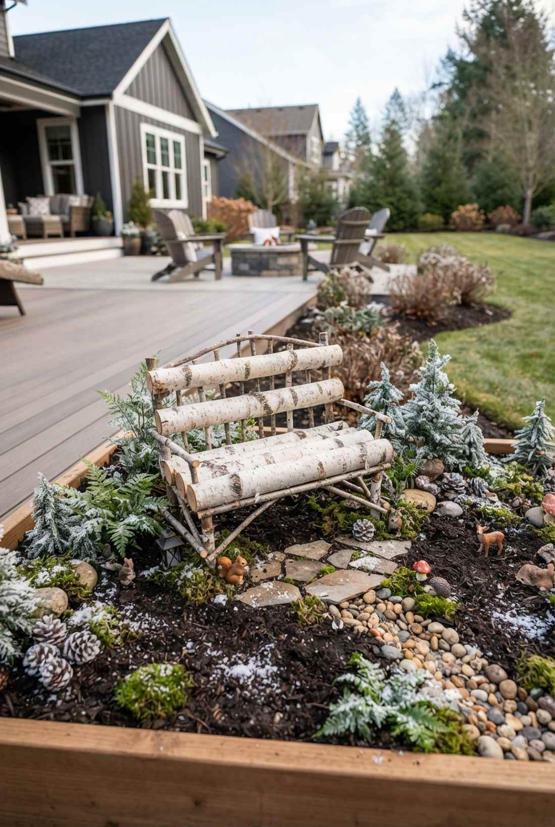 birch bark bench