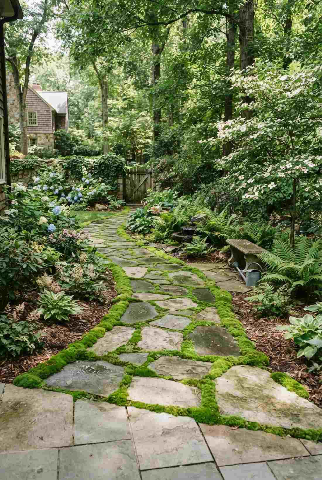 flagstone with moss joints
