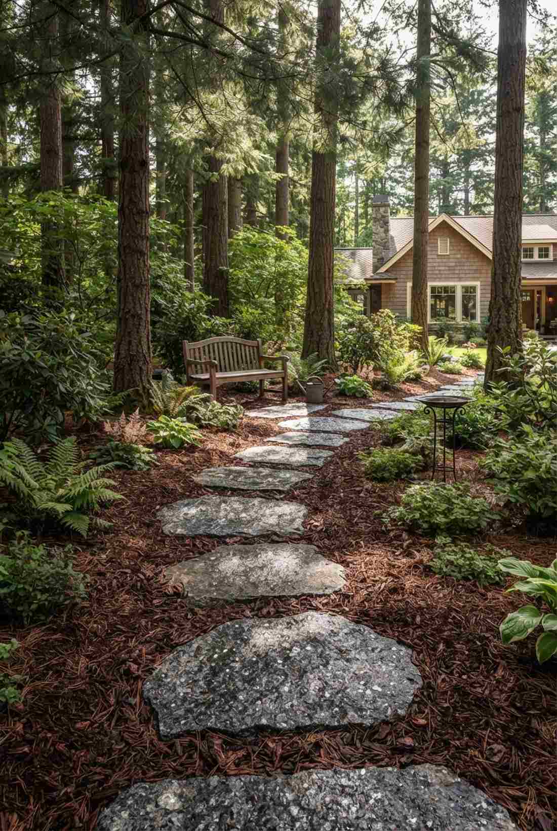 gabbro stepping stones with feldspar highlights