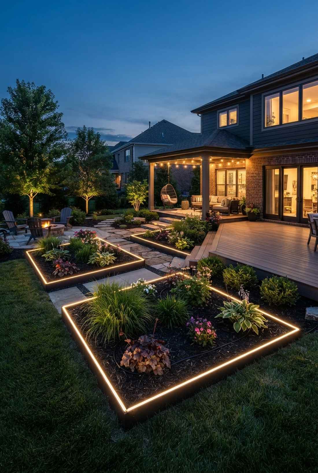 garden bed border lighting