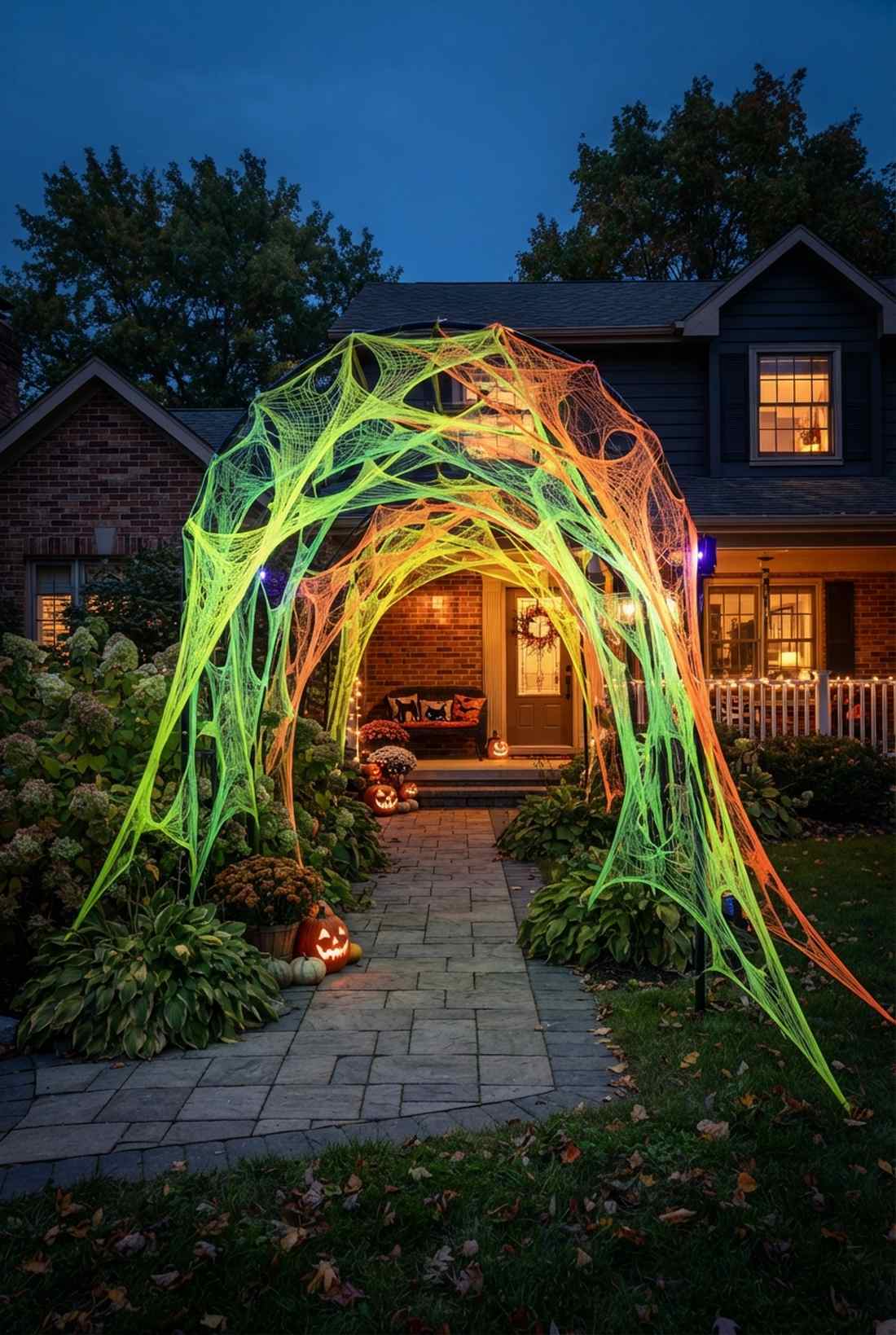 glow in the dark web with blacklight