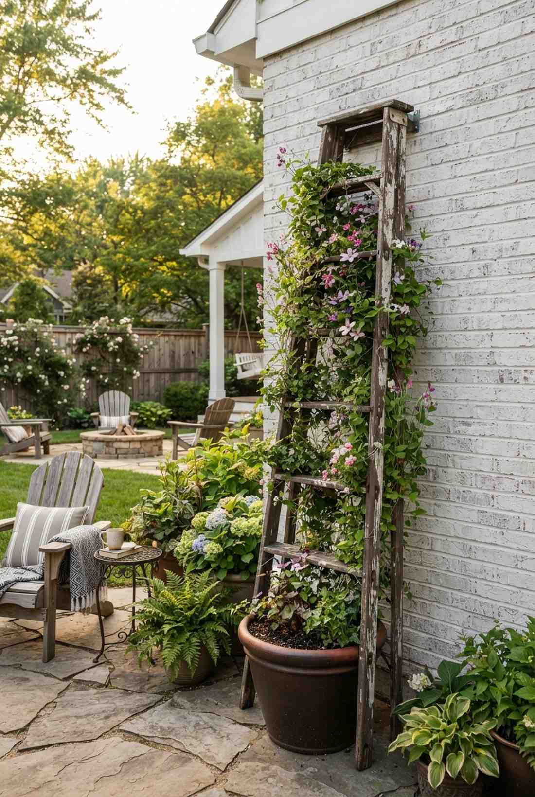 ladder trellis repurposing
