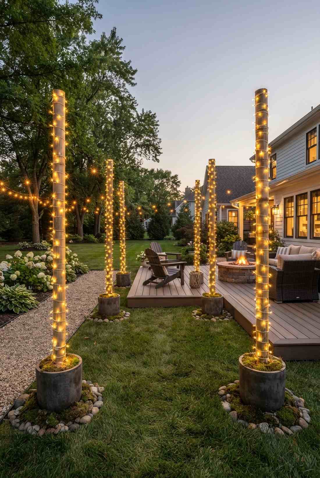 lantern post fairy light columns