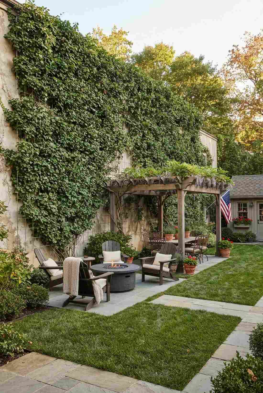 mixed texture foliage walls