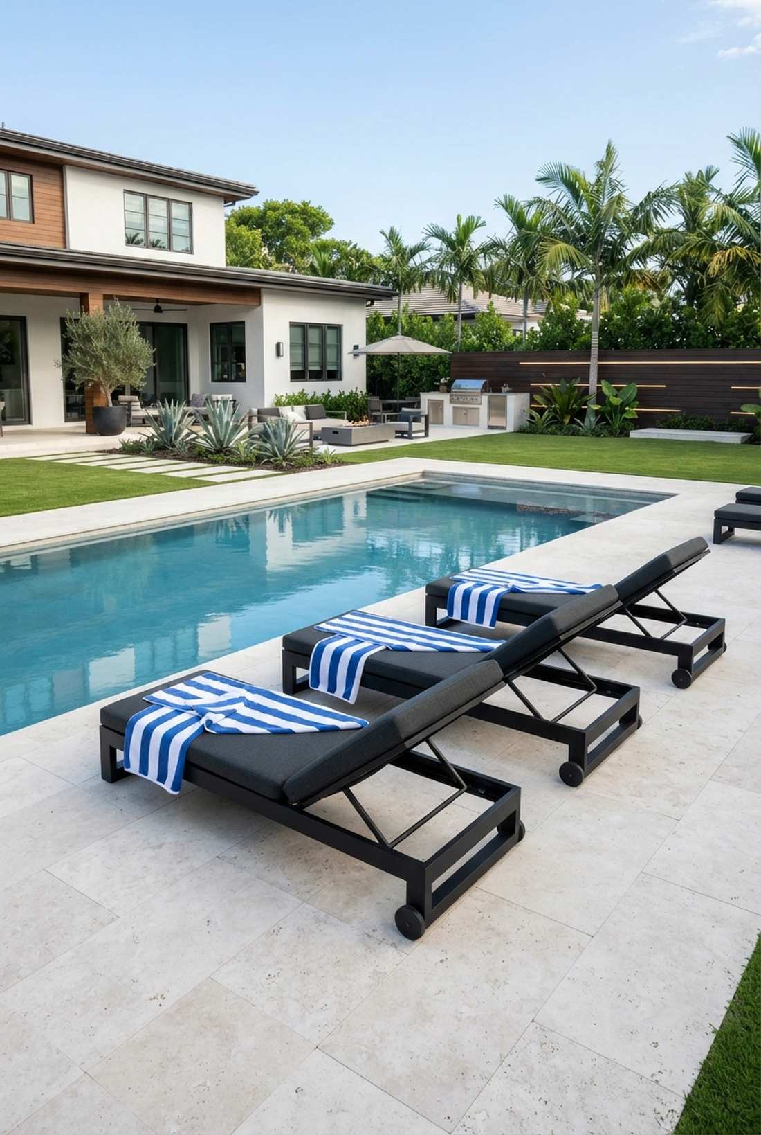 modern aluminum chaise lounges