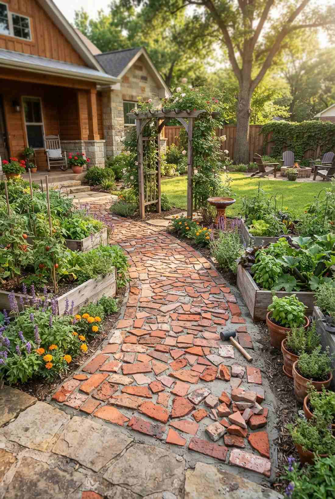 mosaic brick inlay