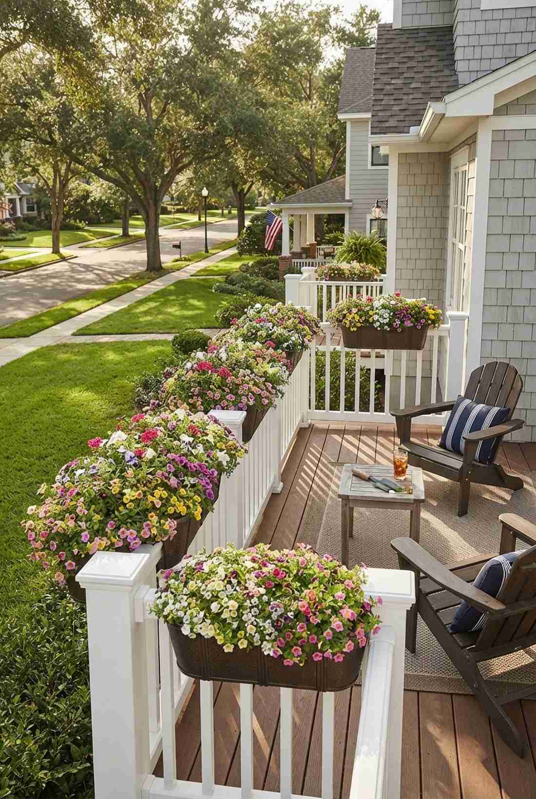 railing planter double sided display