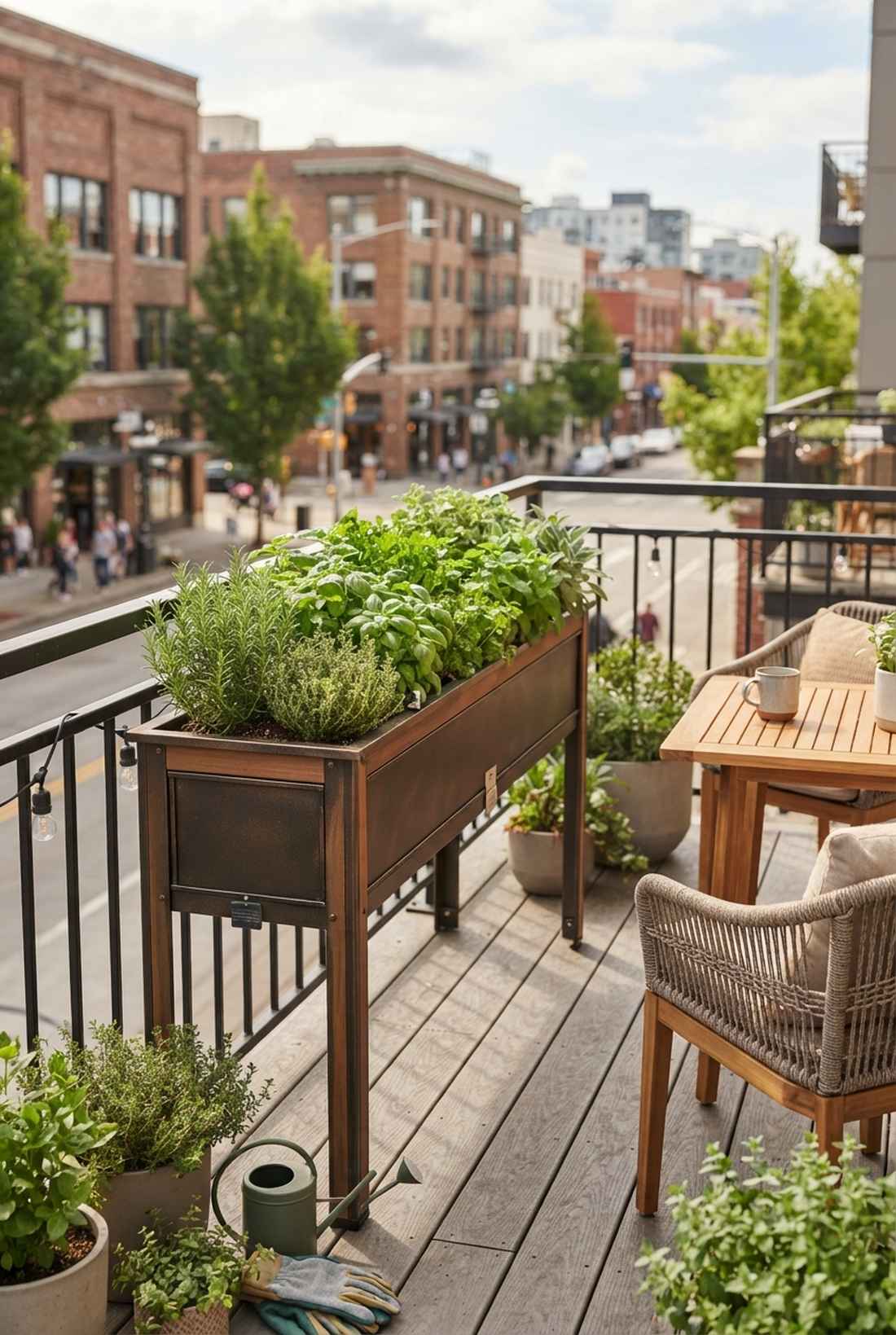 raised balcony herb trough