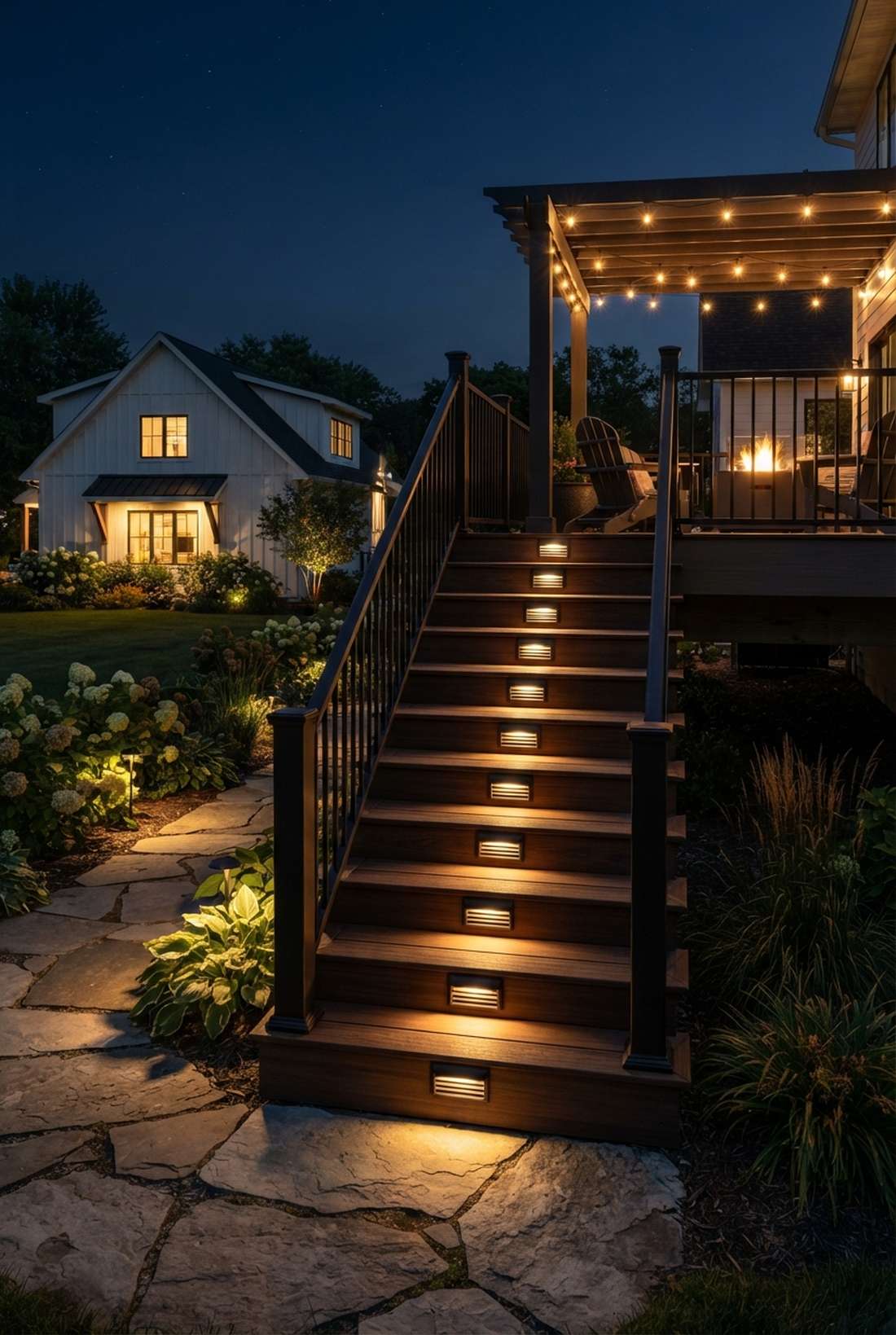 recessed step and riser lights