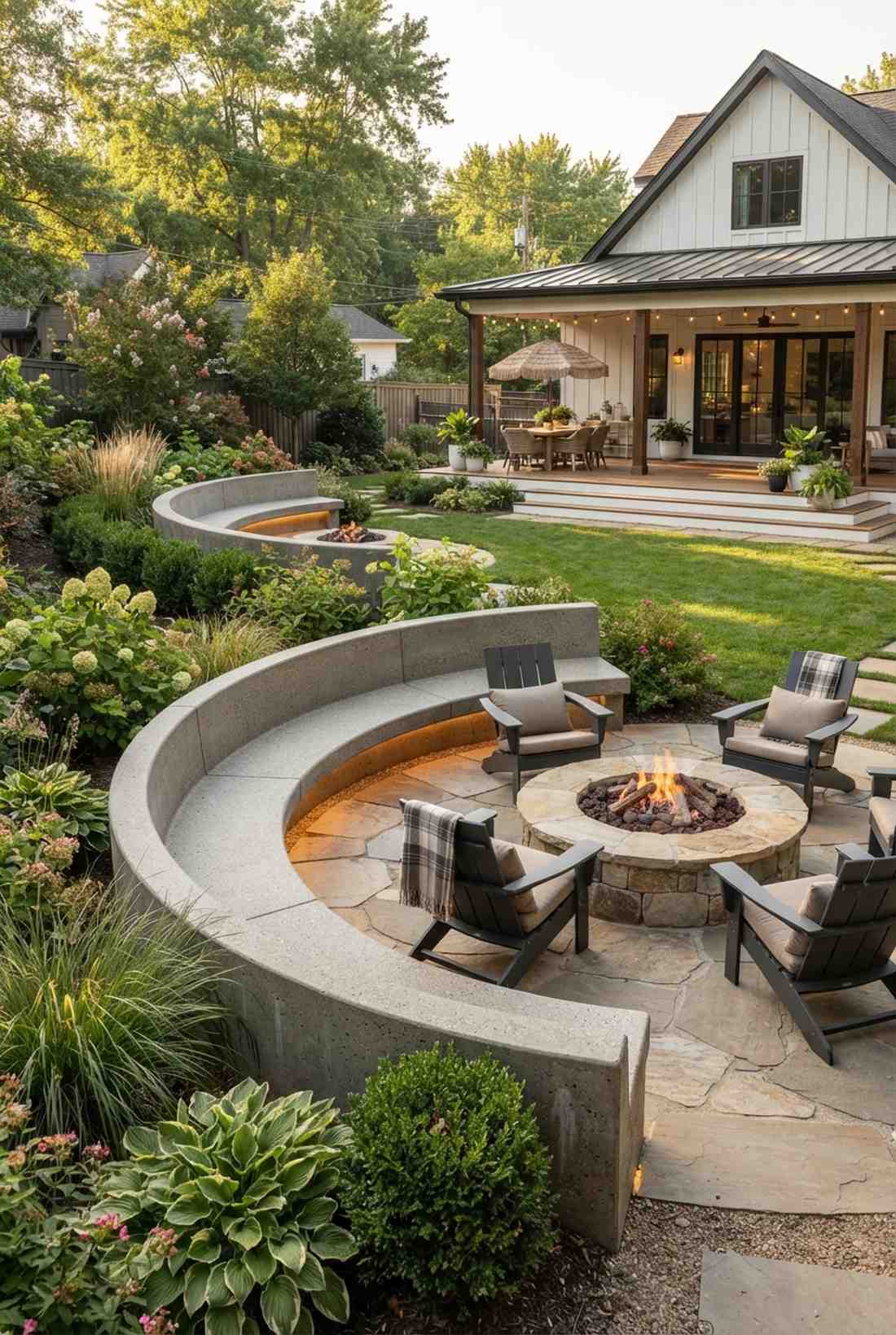 serpentine concrete bench wall