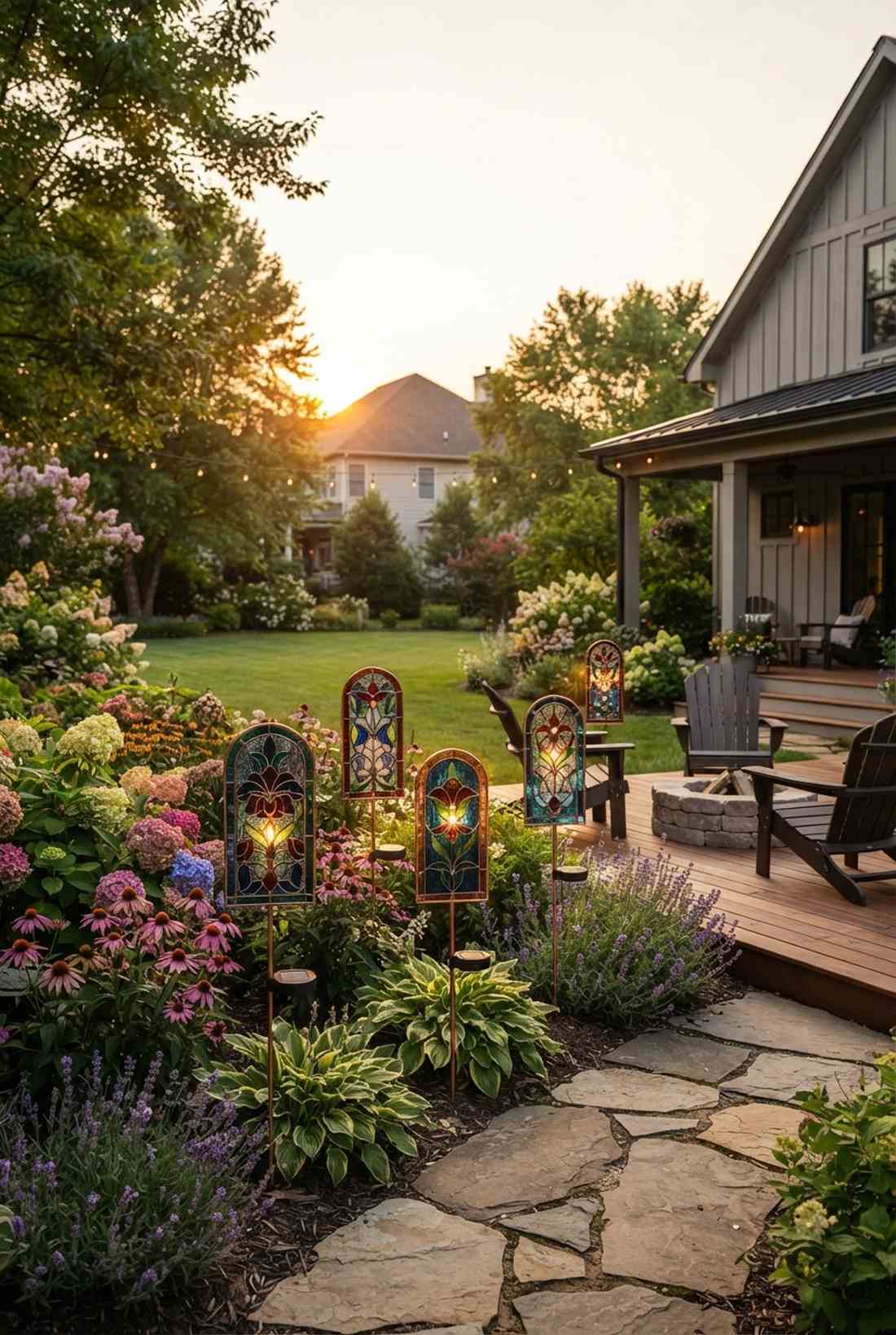 stained glass garden stakes