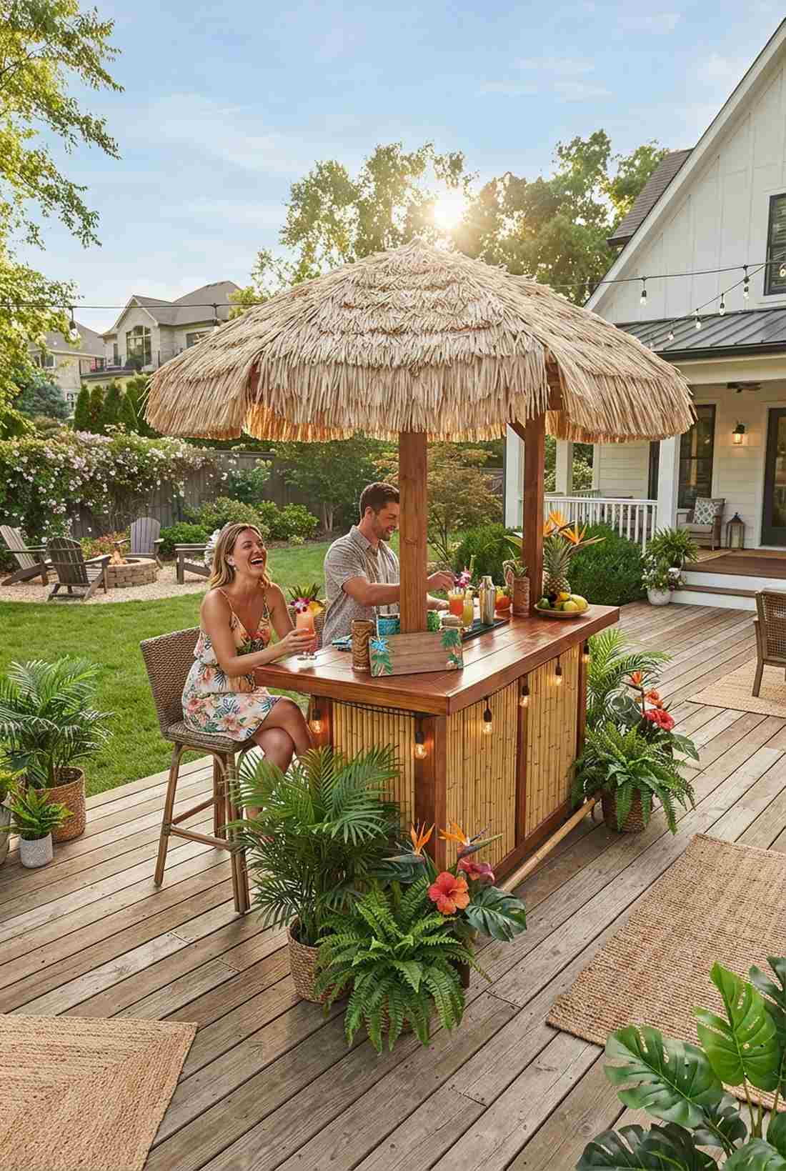 thatched tiki bar style