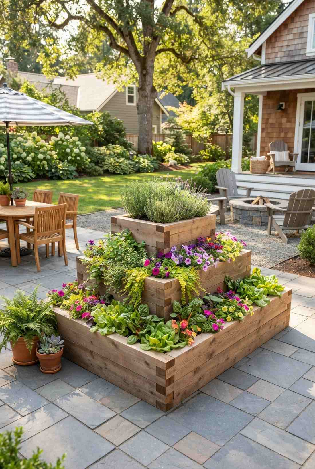 tiered cascade beds
