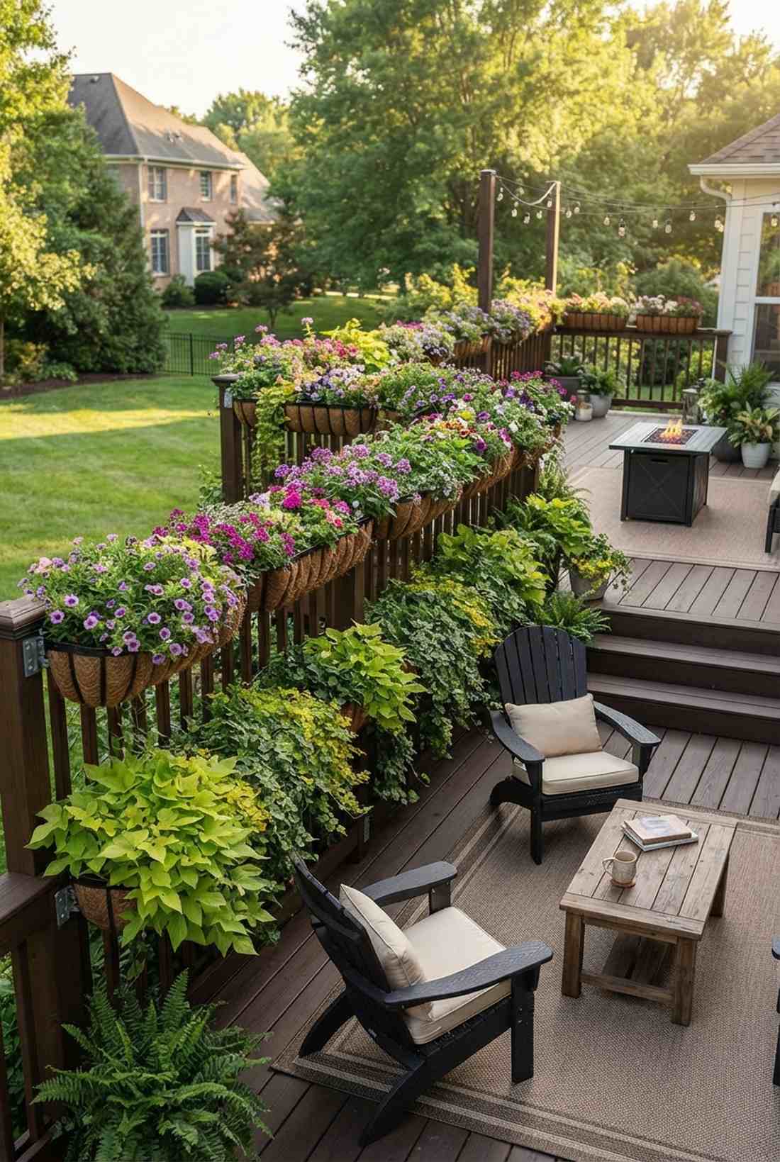 tiered railing cascade