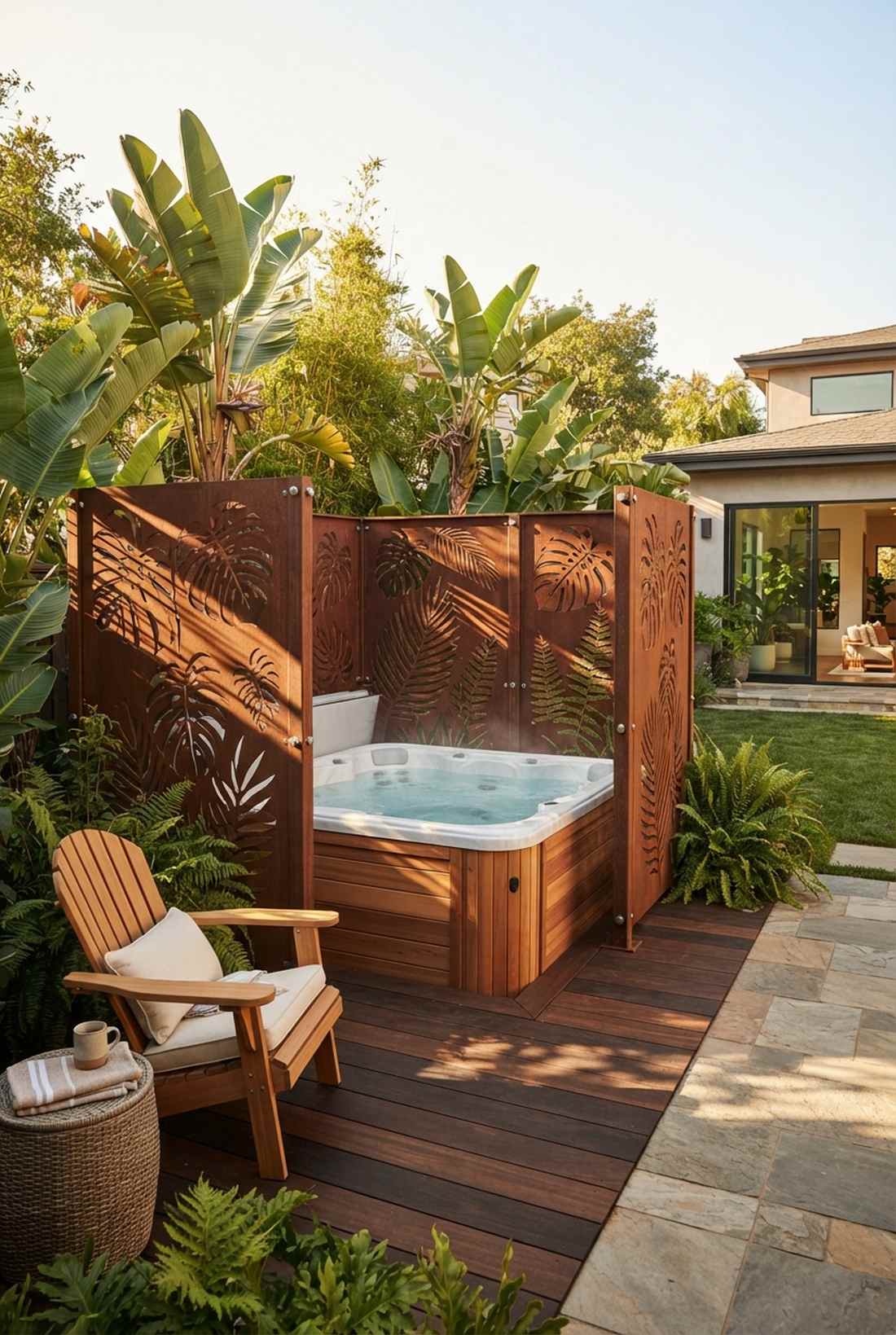 tropical cutout steel panels