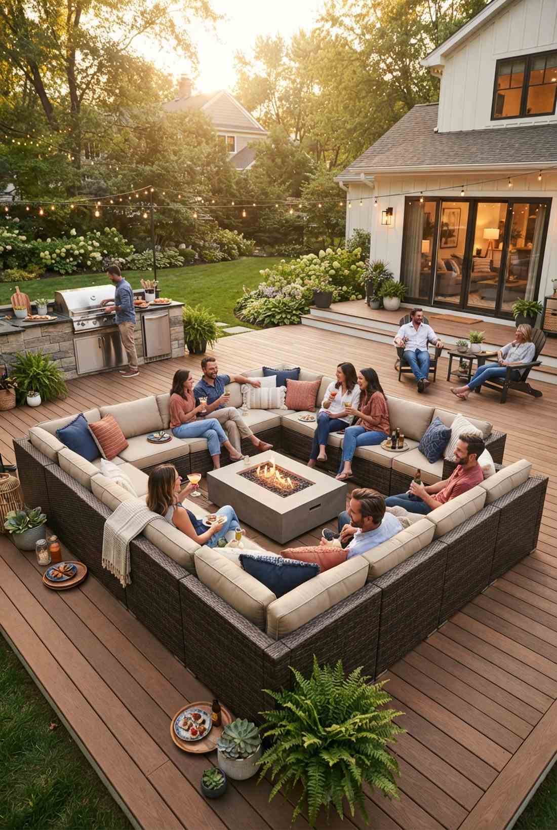 u shaped sectional arrangement