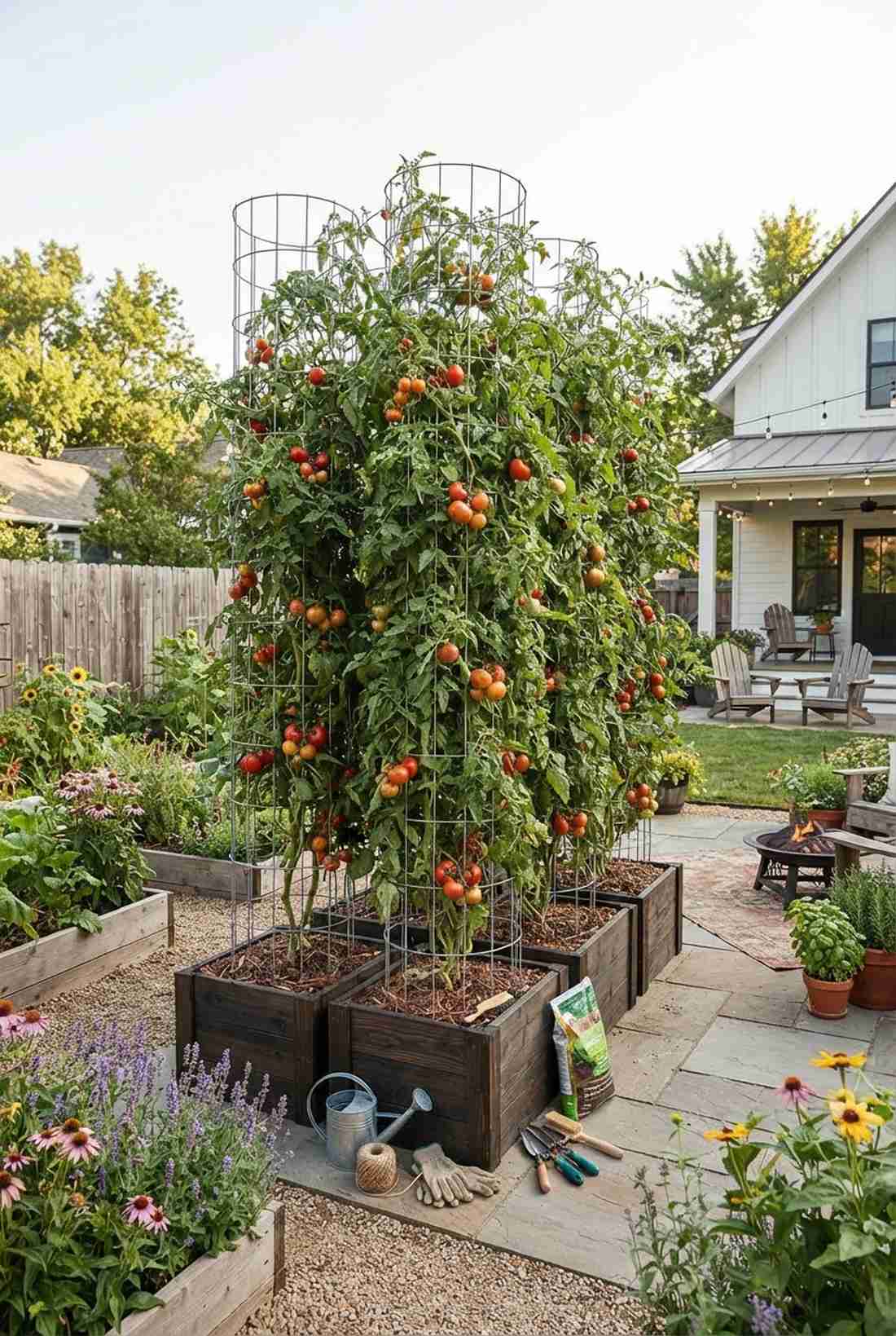 vertical tomato cage columns