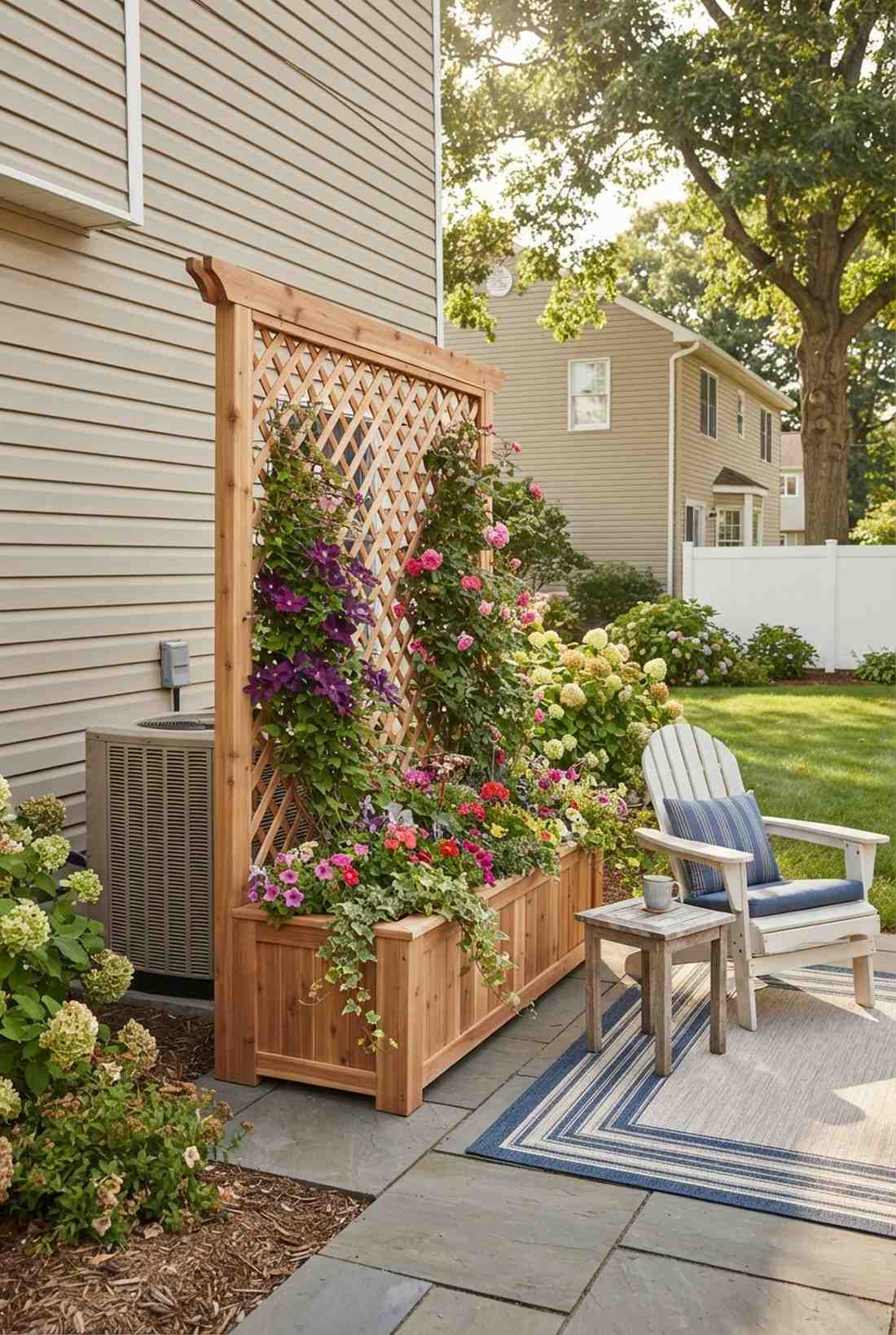 wooden trellis planter boxes