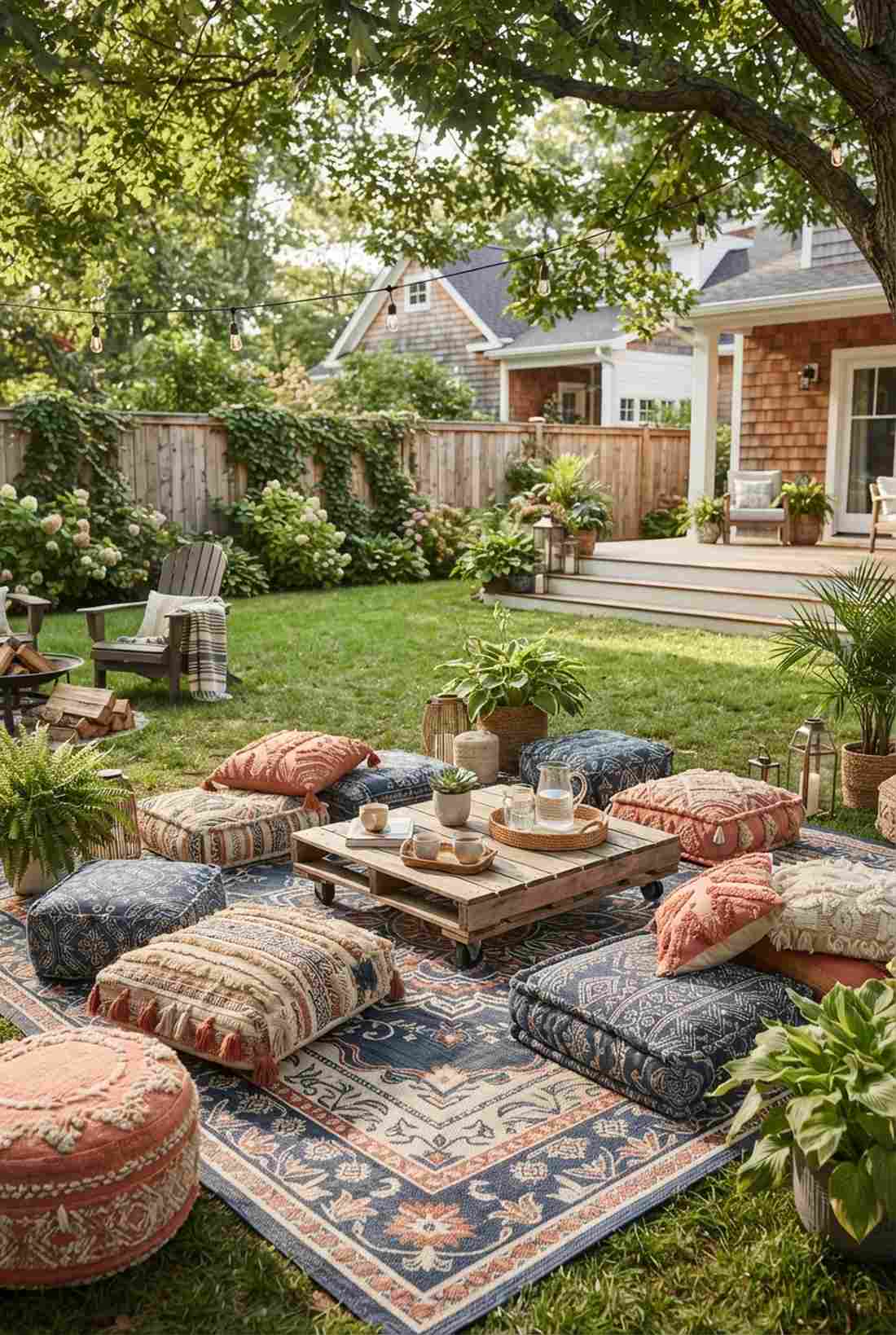 boho garden picnic lounge
