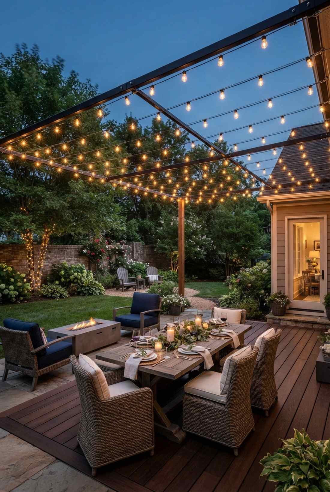 cafe string light canopy