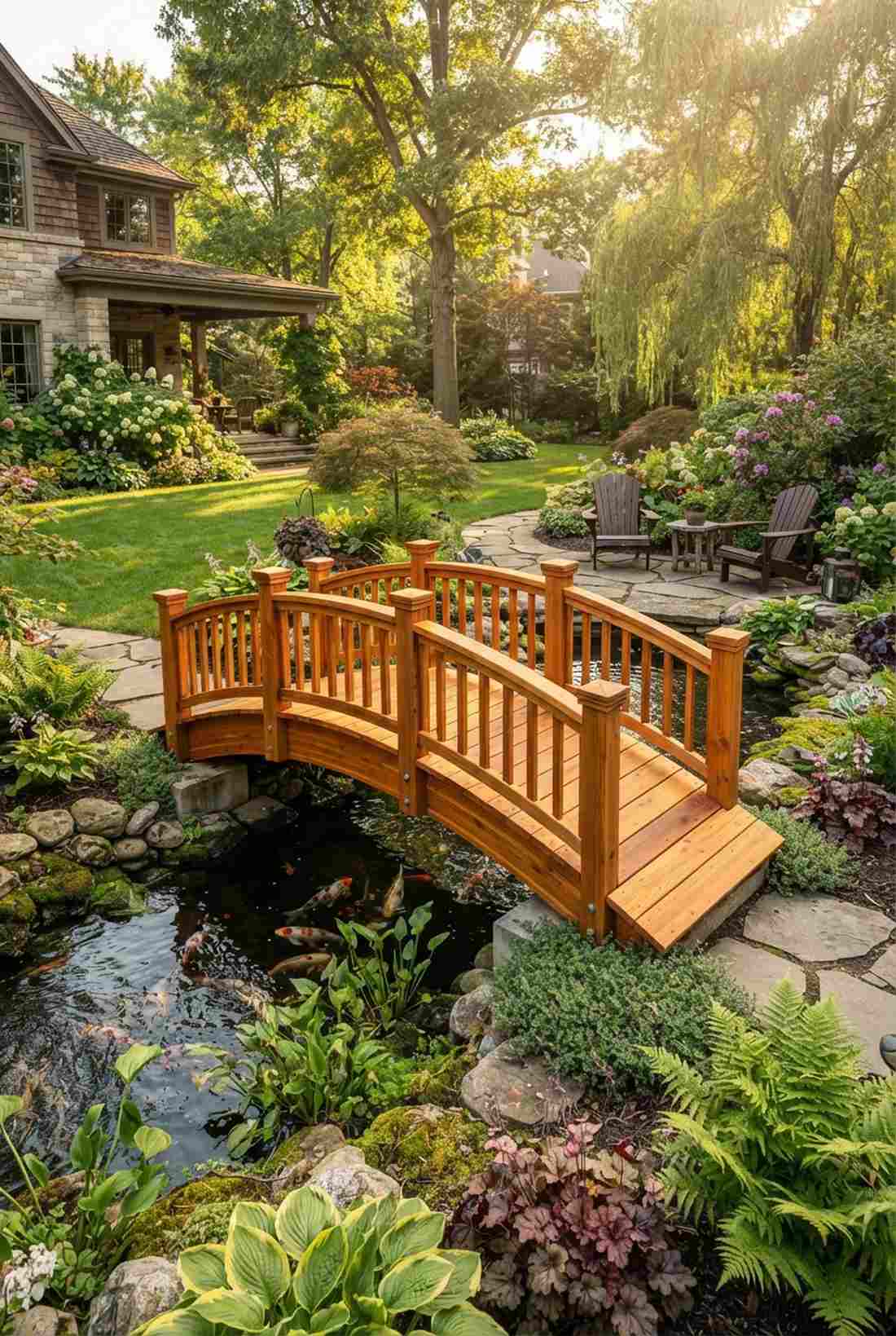 cedar high arch footbridge