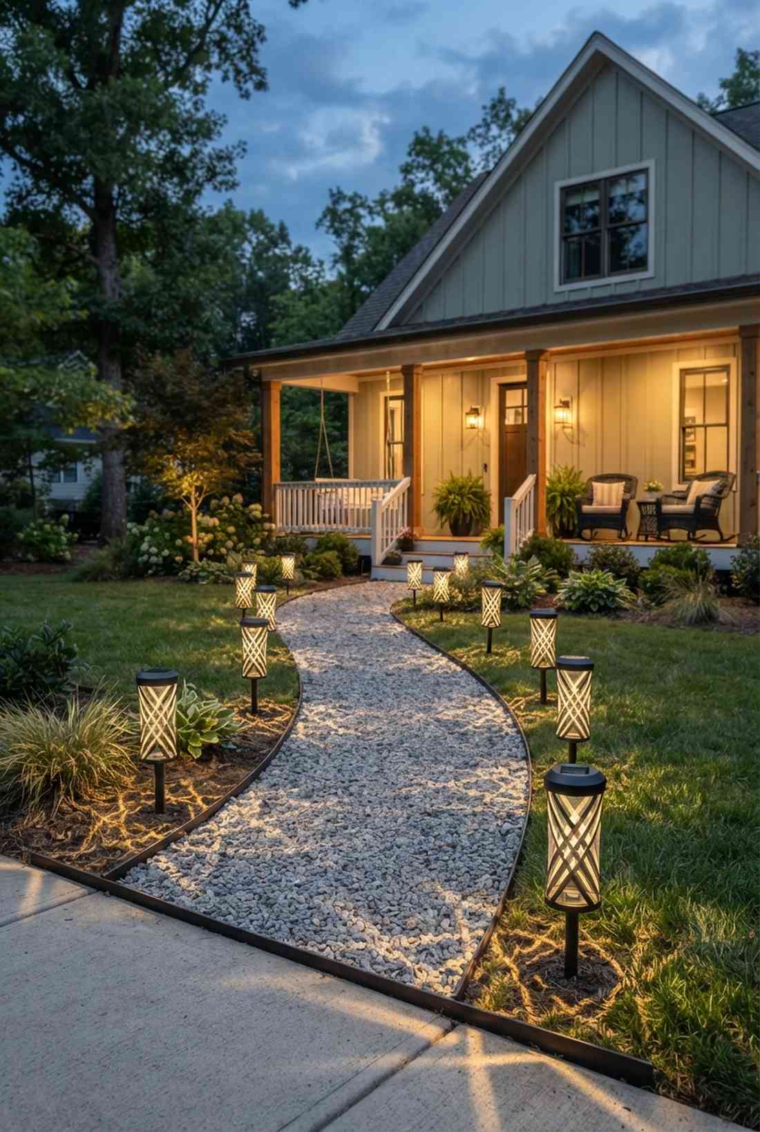 crisscross pattern pathway stakes