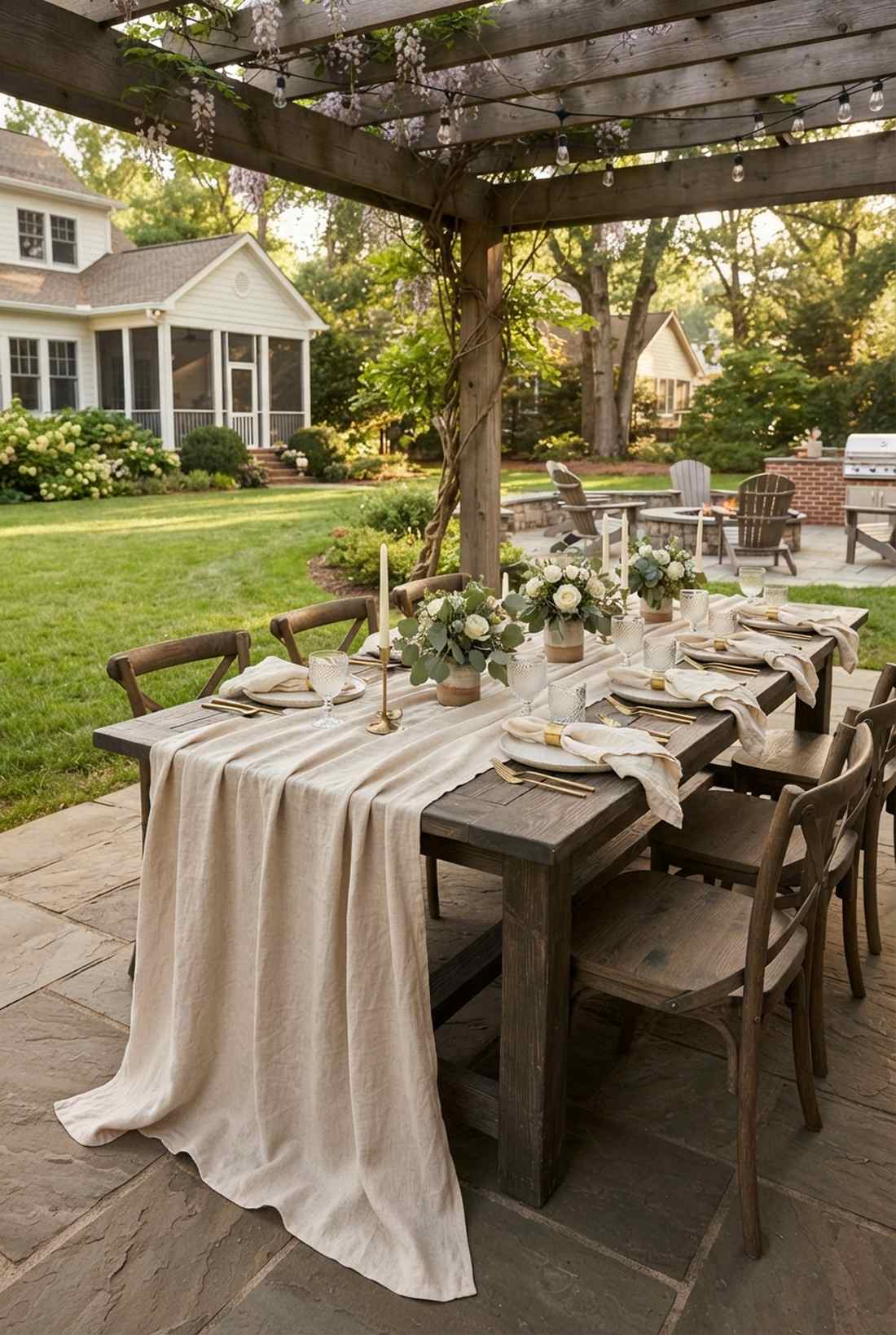 elevated linen tablescapes