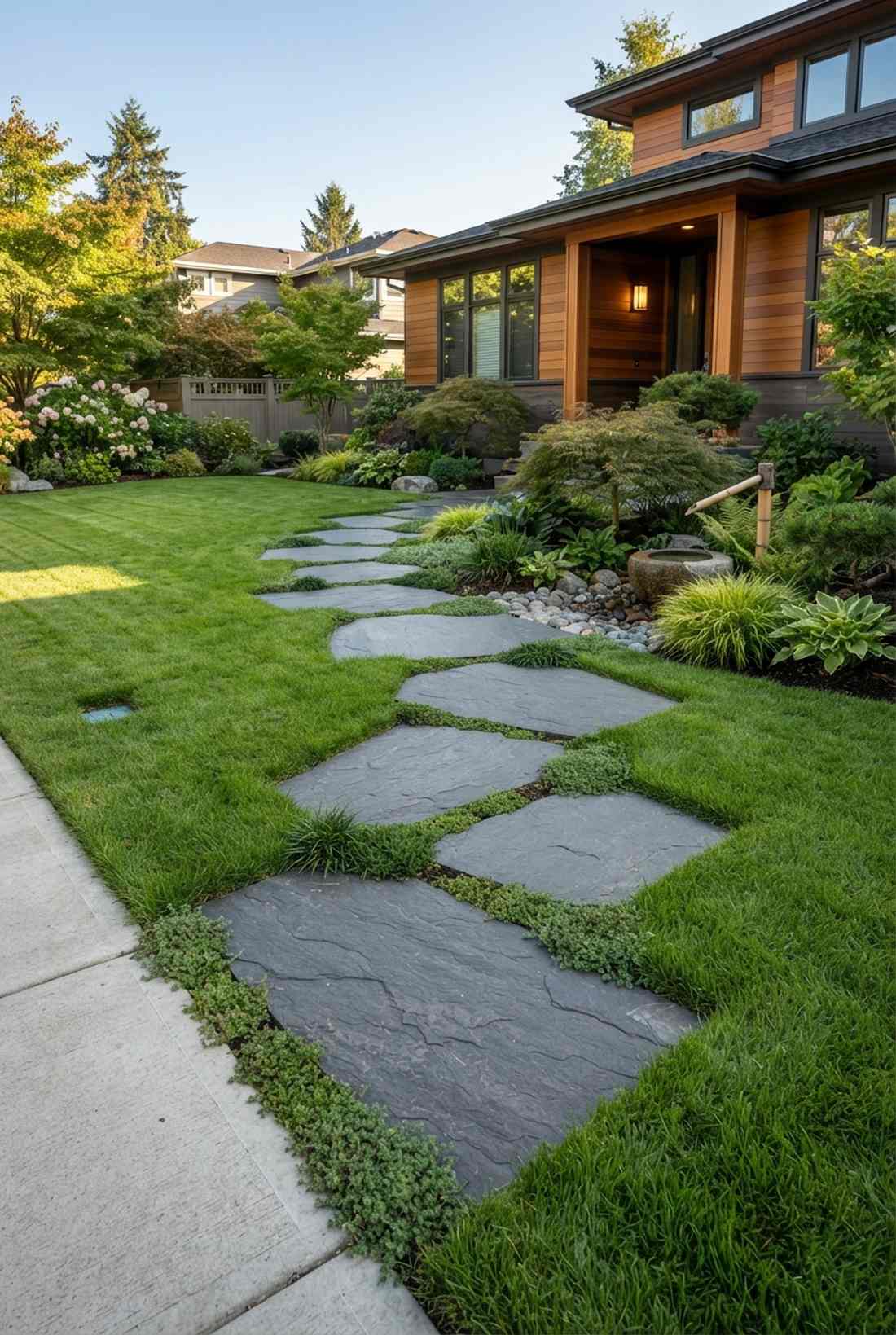 floating flagstone pathway