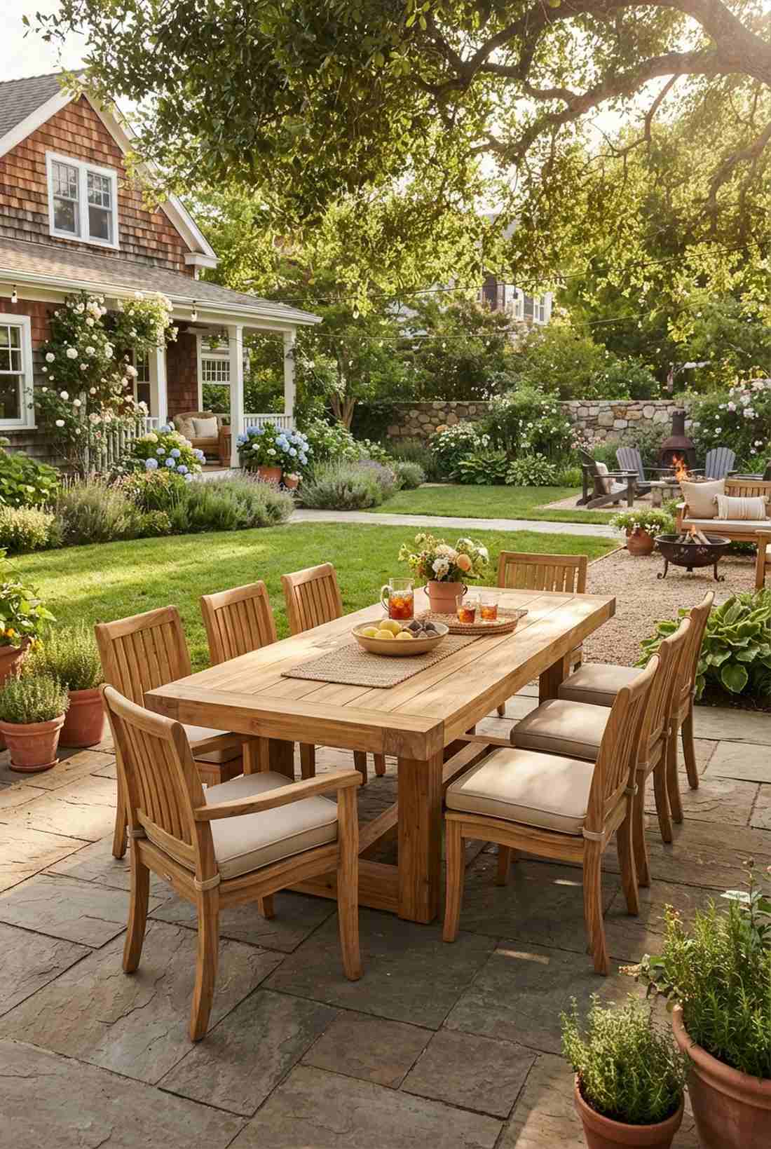 heritage teak dining ensemble