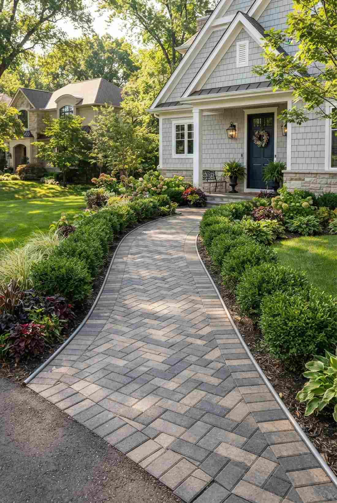 herringbone concrete pavers