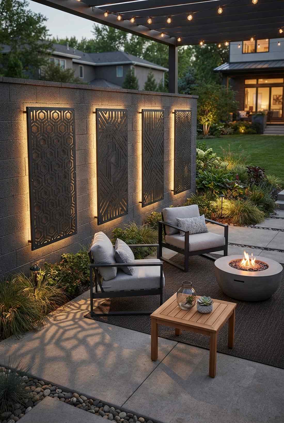 laser cut metal privacy screens