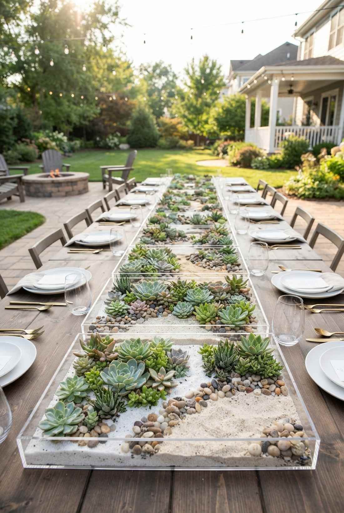 mixed succulent garden trays