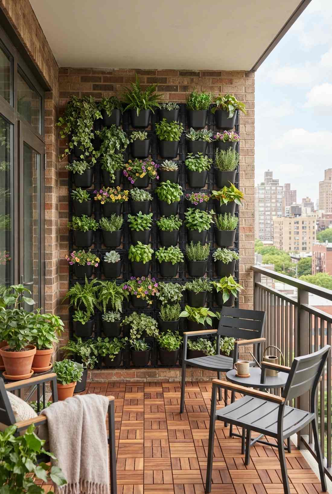 modular wall planter grid