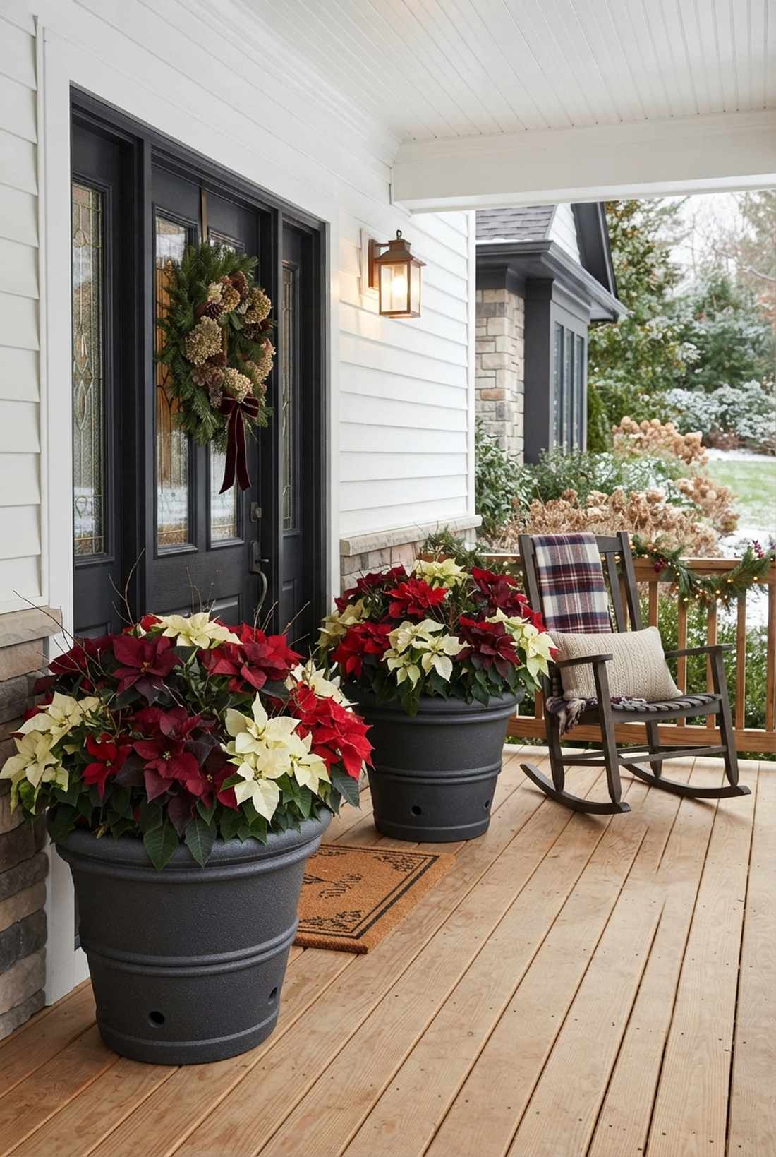 multi color poinsettia clusters