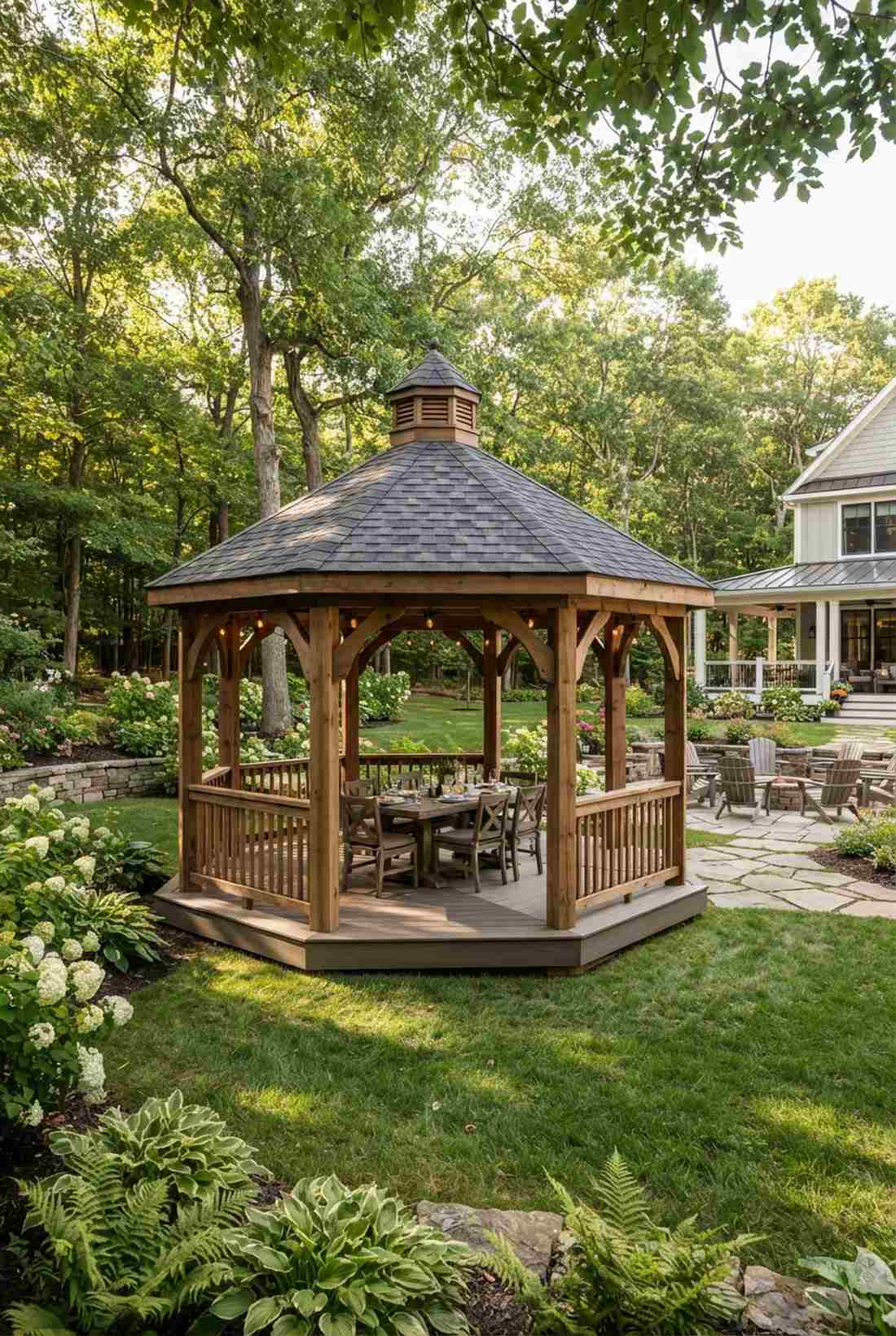 octagonal cedar pavilion