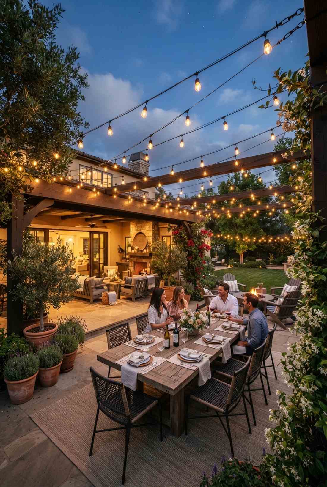 overhead string light canopy