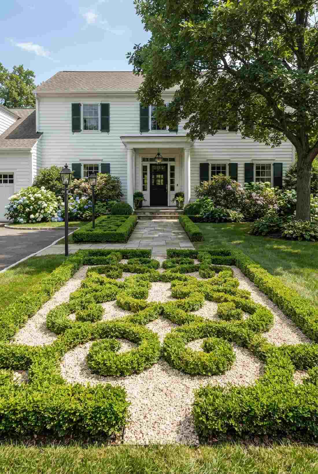 parterre de broderie with boxwood scrolls