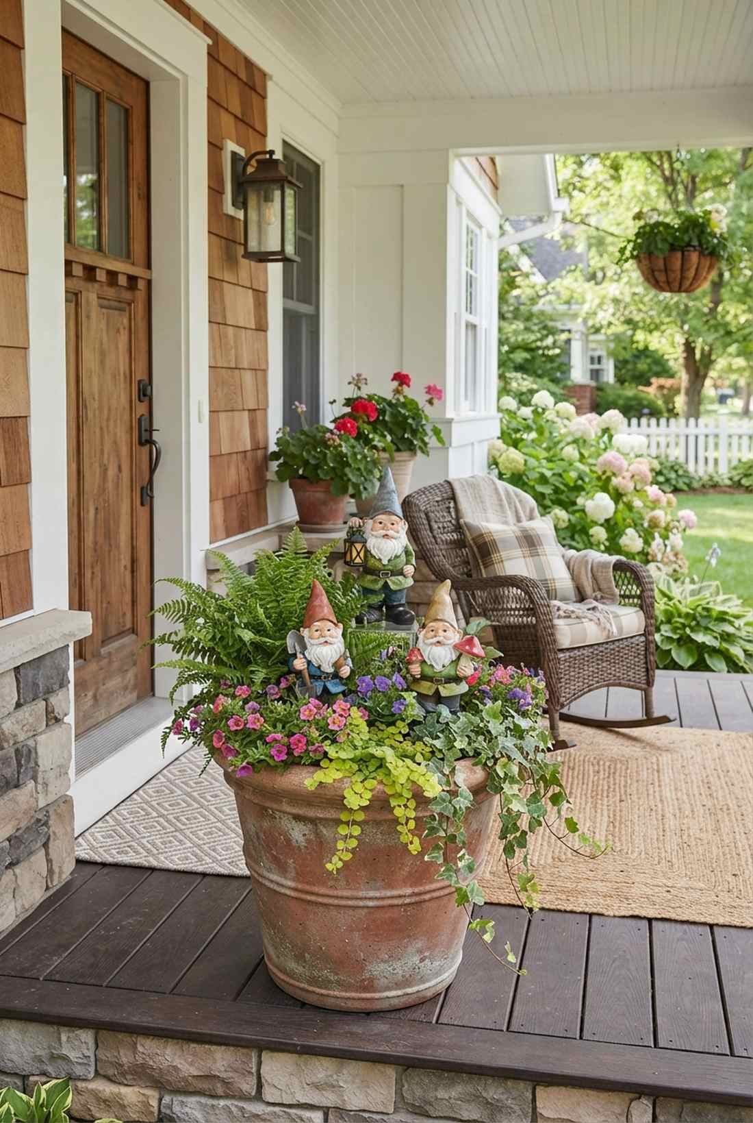 porch planter welcome trio