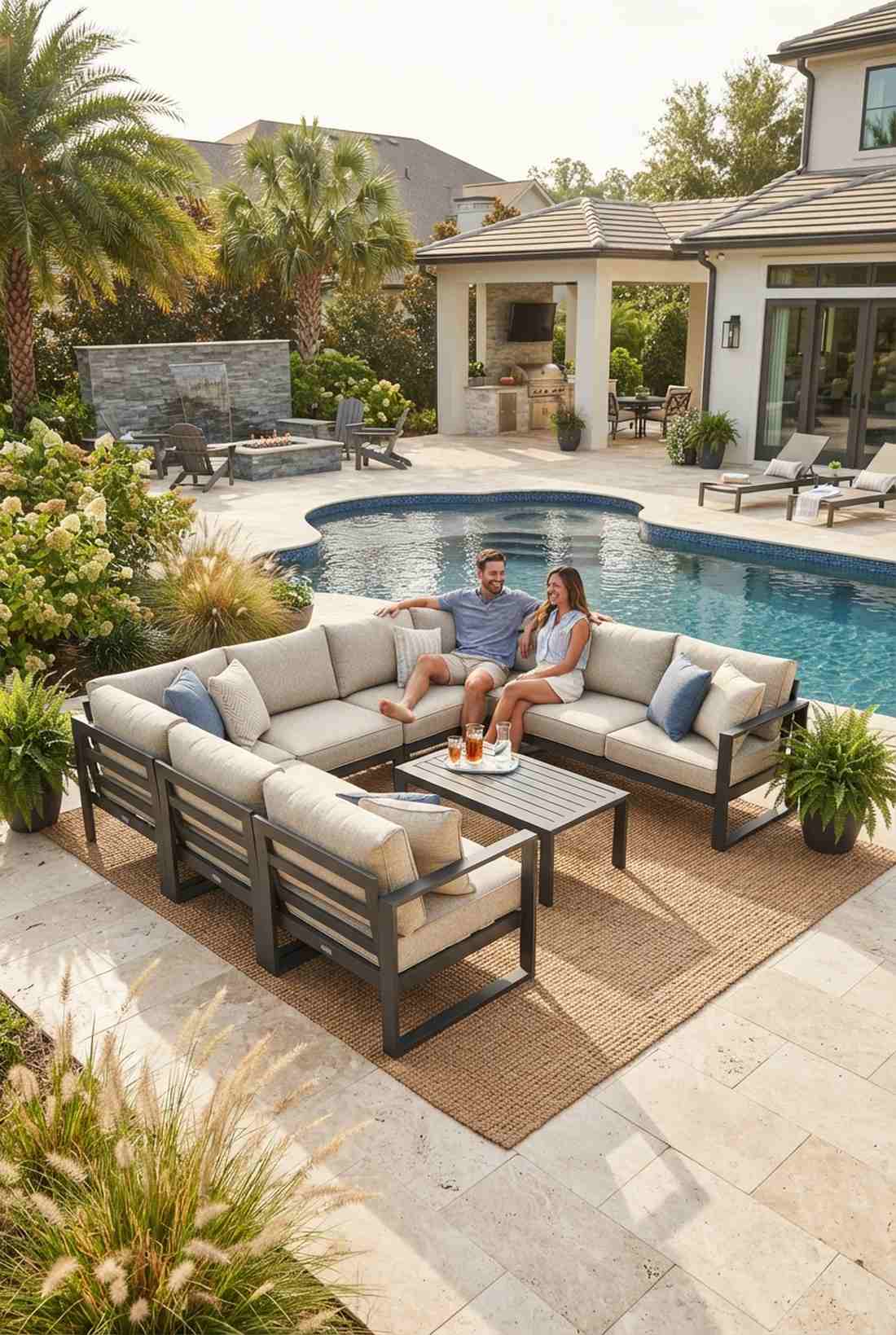 powder coated aluminum frame sofa