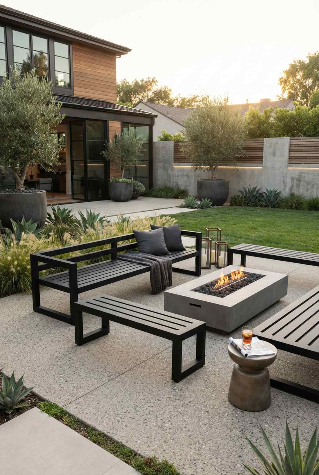 powder coated rectangular tube benches