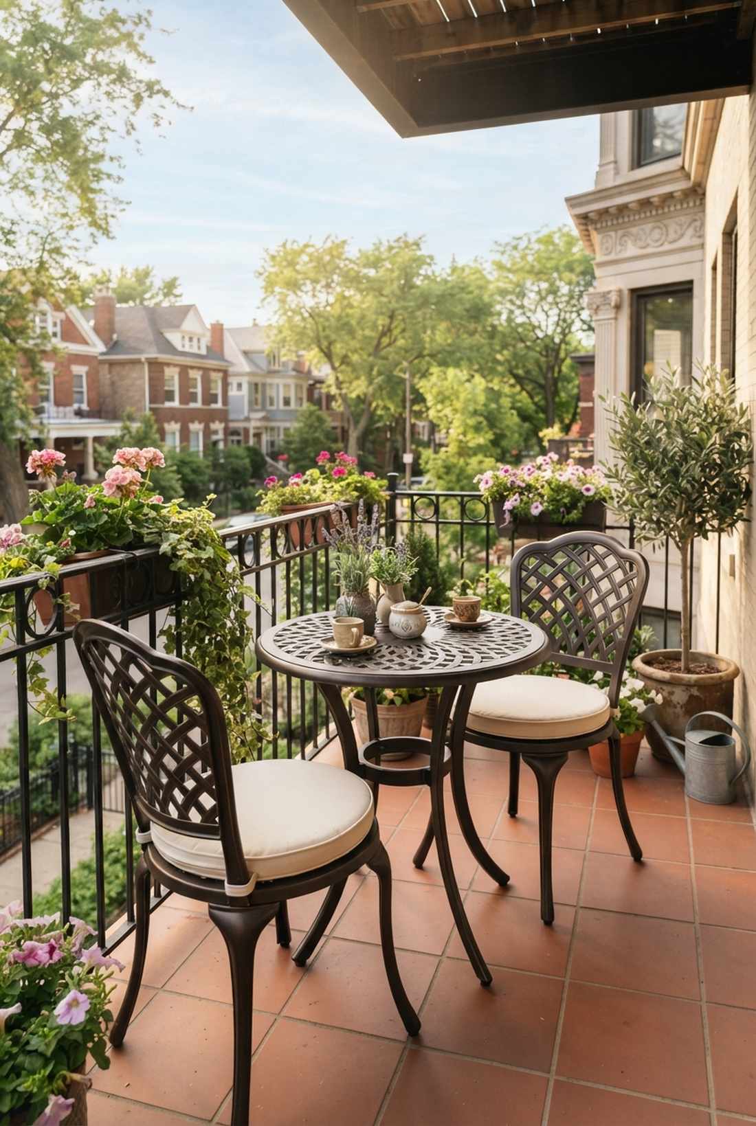 round metal bistro set