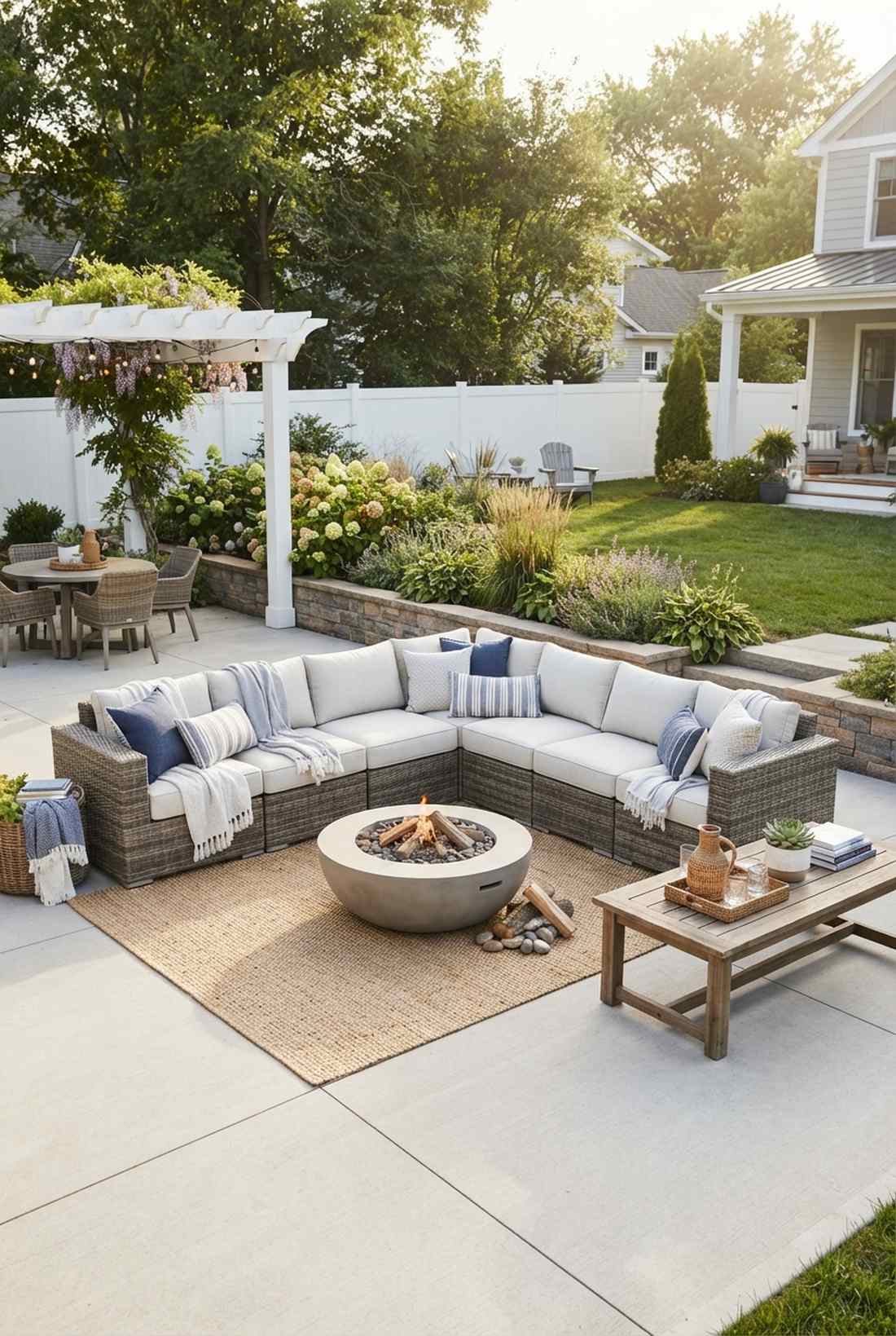 seven piece wicker sectional with corner modules