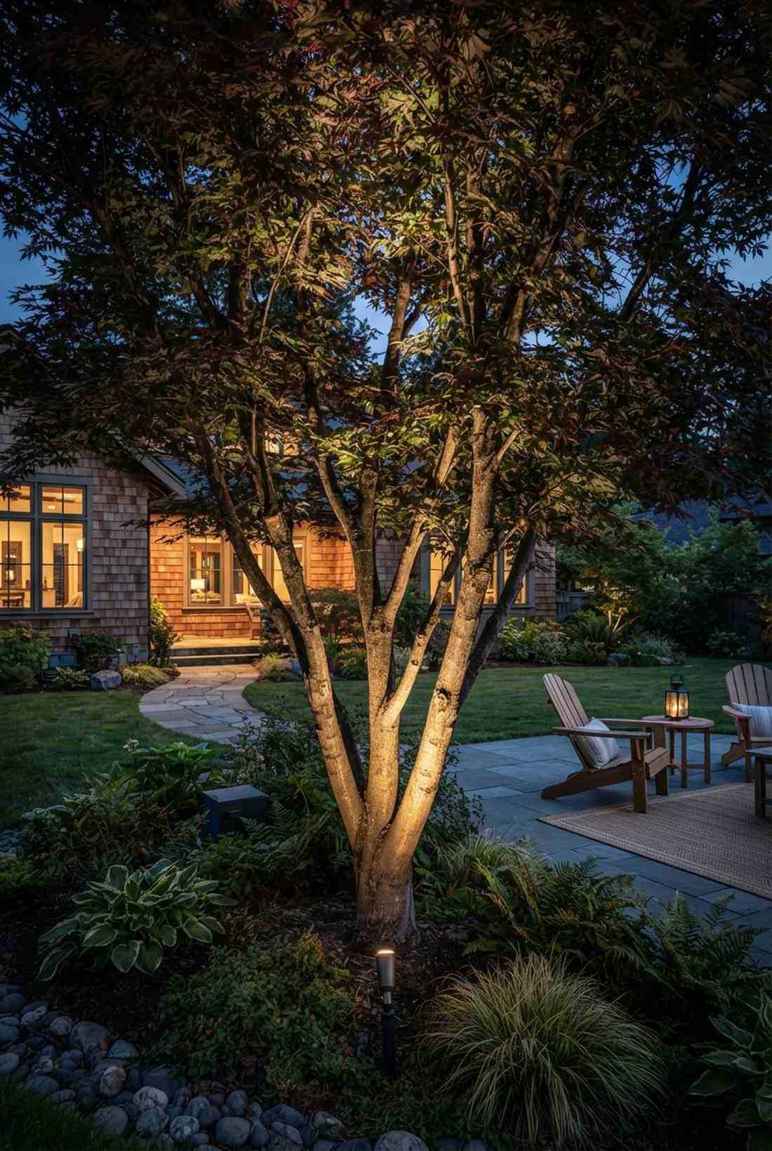 single source uplighting for specimen trees