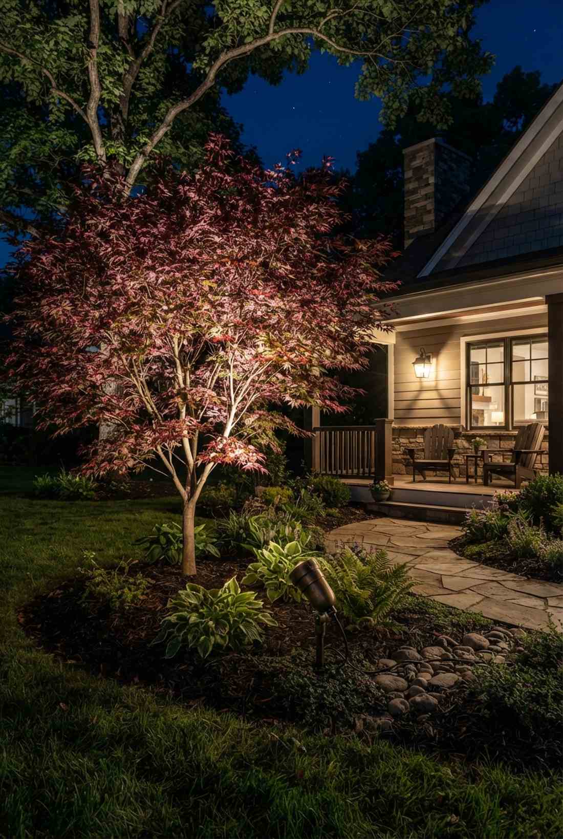 single spotlight small deciduous trees