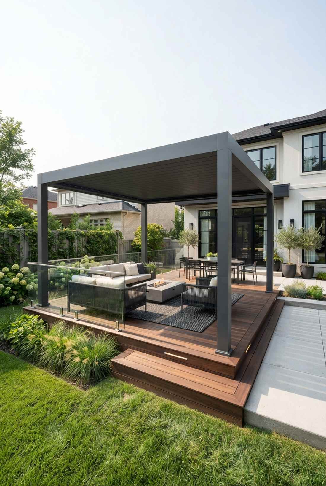 sleek aluminum frame with flat profile