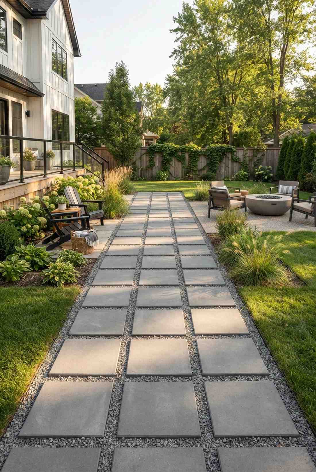 square paver grid layout