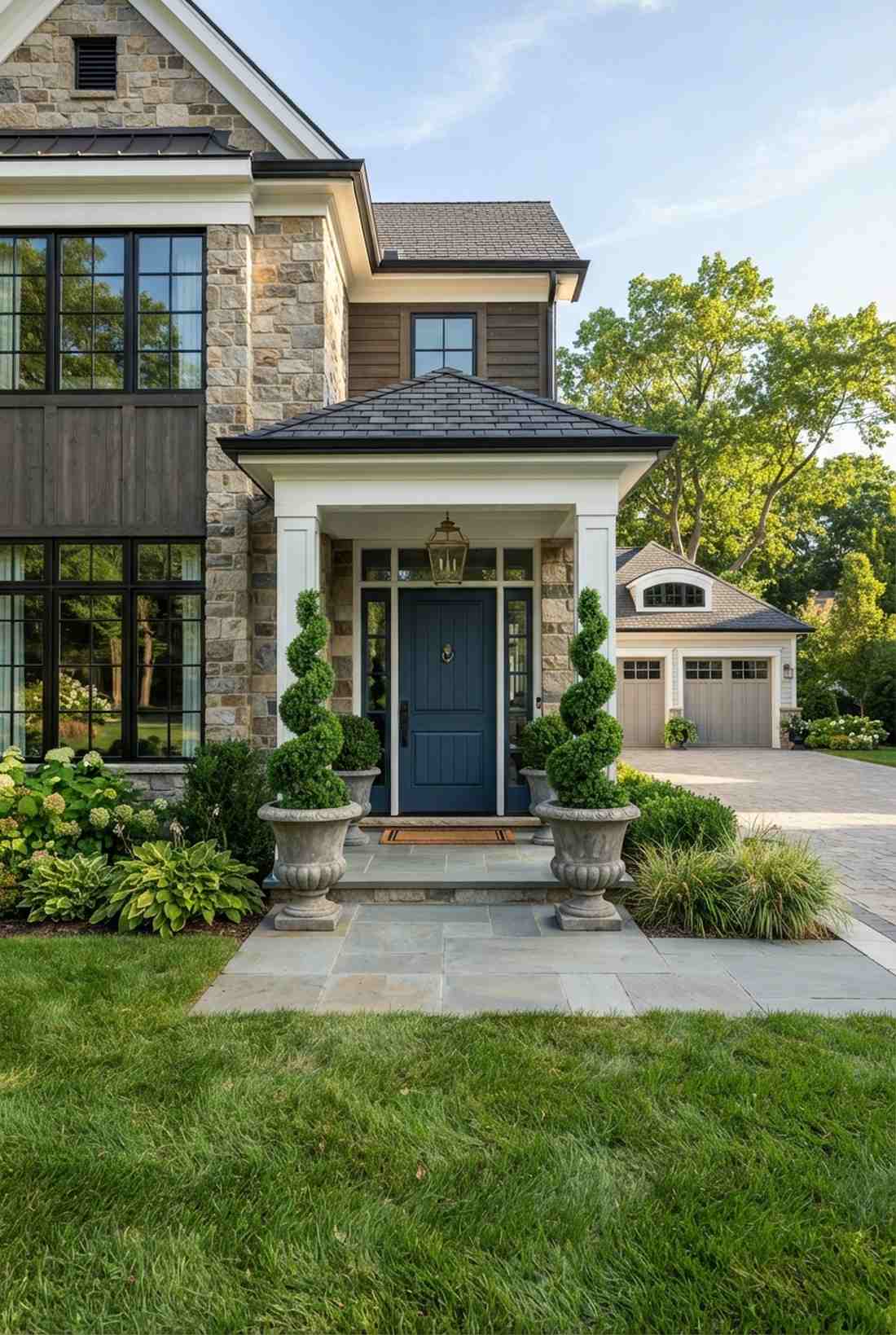 symmetrical entrance flanking