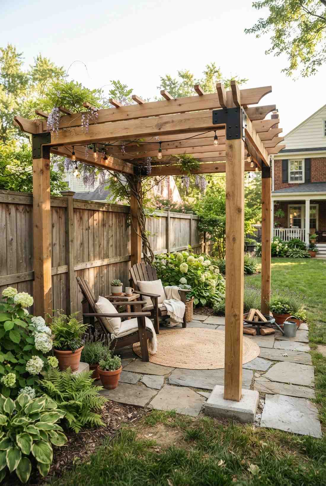 three post corner pergola