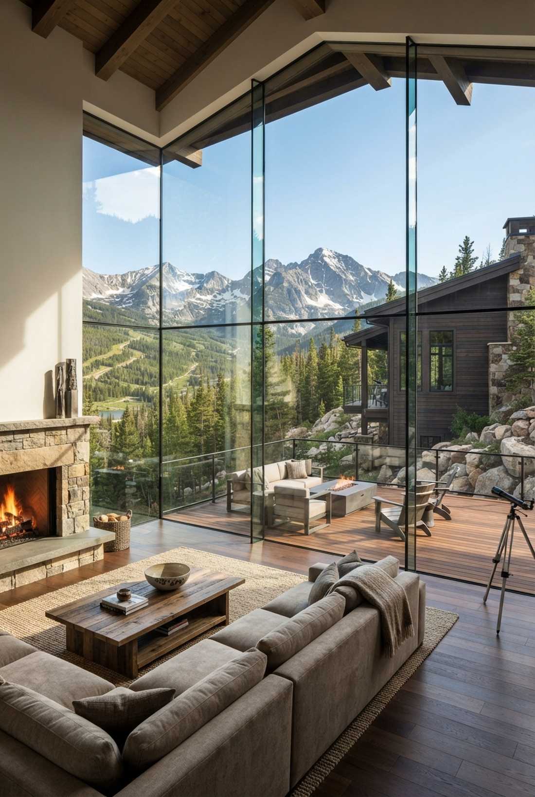 towering glass wall facades
