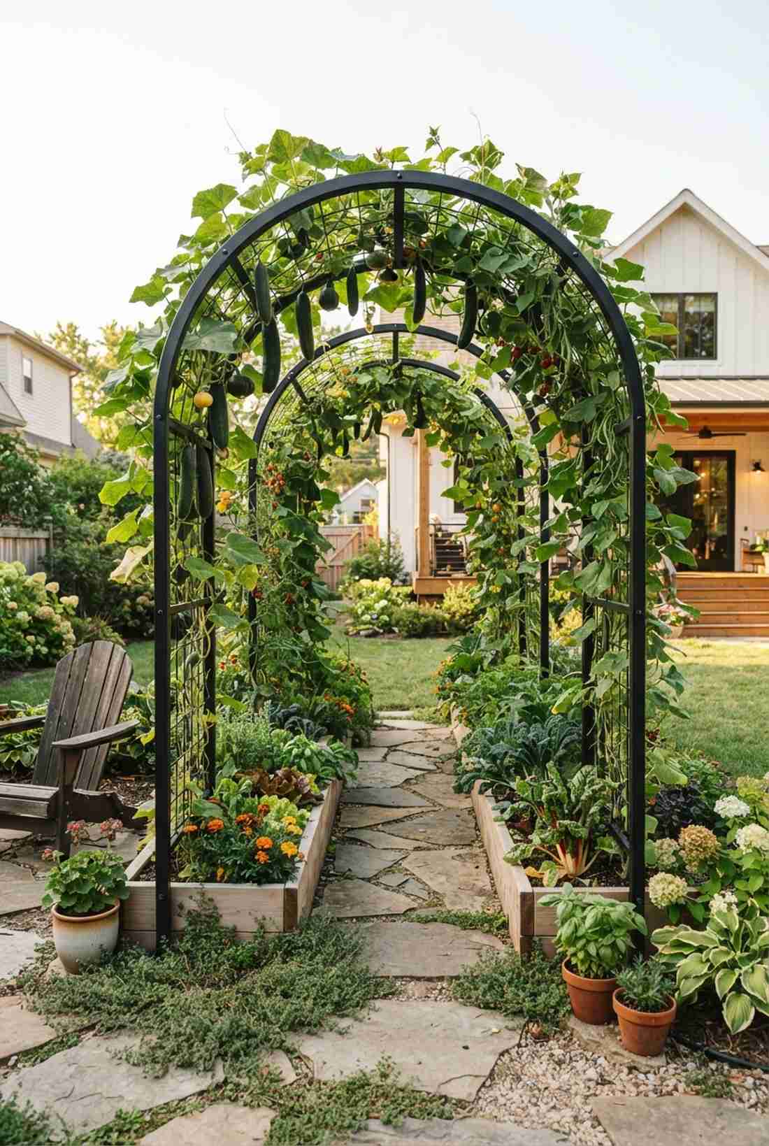trellis arches for climbing vegetables